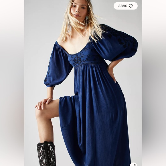 FREE PEOPLE Wedgewood Midi Maxi Dress Orchid Pavillion Size Medium - Picture 10 of 10